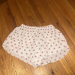 White Cherry Flowy Shorts from Brandy Melville
